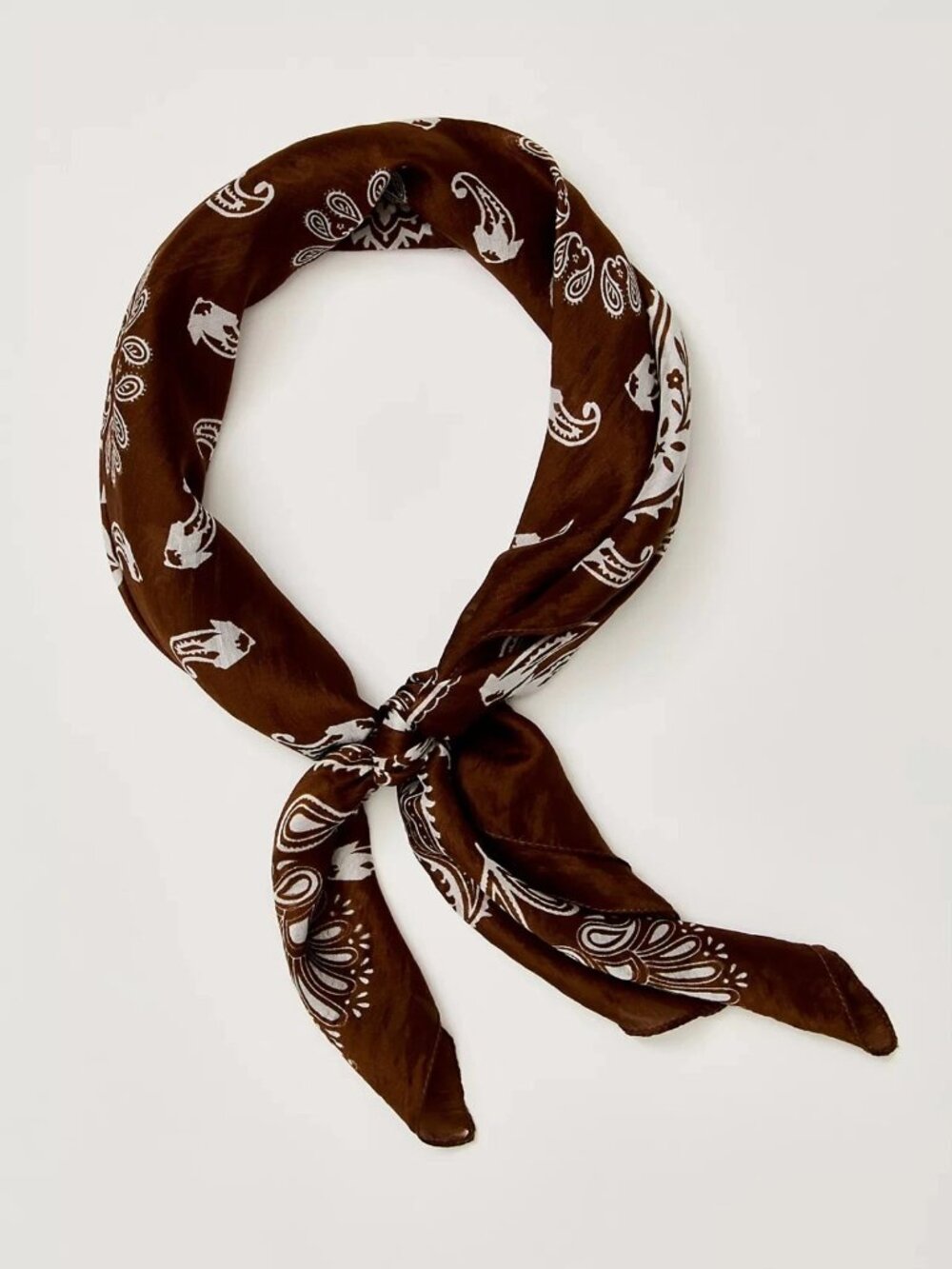Free People So Silk Printed Bandana Scarf Tube Top Belt Floral Paisley Wrap OS